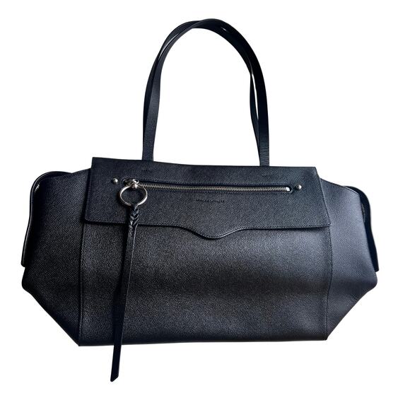 Rebecca Minkoff Large Gabby Tote Black Leather Textured Shoulder Work Bag - Picture 4 of 14